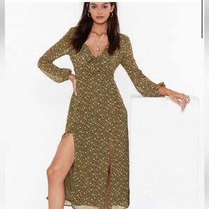 Wild flower floral midi dress